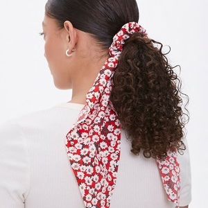 Floral Hair Tie Scrunchie Scarf Ribbon